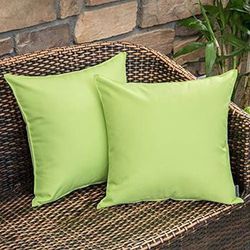 MIULEE Pack of 2 Decorative Outdoor Waterproof Pillow Covers Square Garden Cushion Sham Throw Pillowcase Shell for Spring Patio Tent Couch 18x18 Inch 