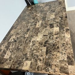 FAUX MARBLE DINING TABLE OF 6