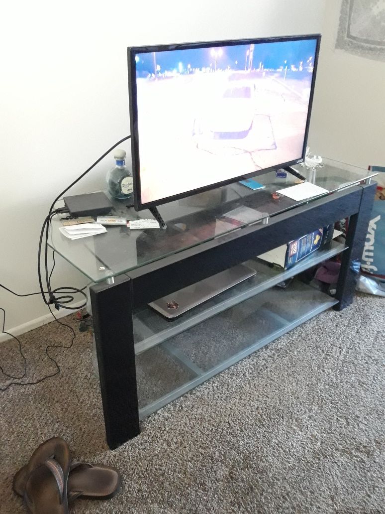 Glass tv stand