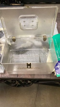 Vintage Clear  Excelsior Stanford  Yarn  & Sewing Storage Box 