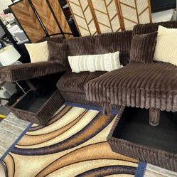 Coffee Jumbo corduroy double chaise with storage sectional pullout sleeper Sofa bed 