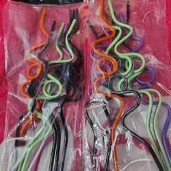 Halloween Curly Straws - 8 Per Package 