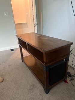 Wood tv console