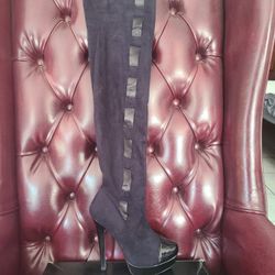 Colin Stuart Black Thigh High Boots