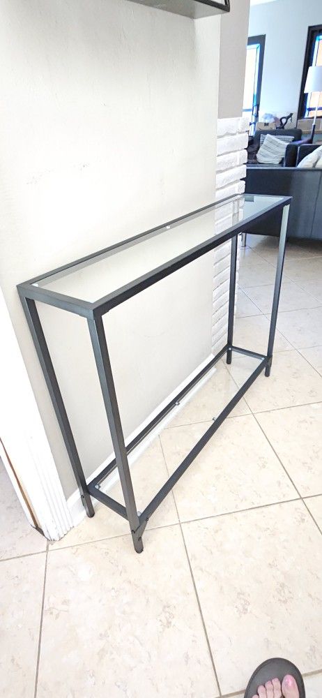 Narrow Glass Console Table