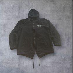 Belief NYC Ever Upward Fishtail Parka Jacket Men's Large Black Cotton Skate Coat Streetwear RARE