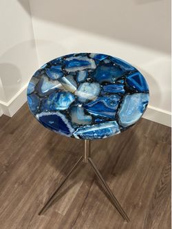 Semi-precious stone side table