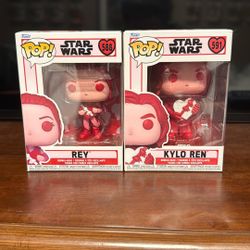 Kylo Ren and Rey Valentine’s Day Funko Pops 