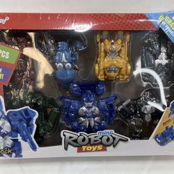 Mini Robot toys 7 PCS 2in1 Age 5+ each one is fun, Steel, armor, Moto & more…..