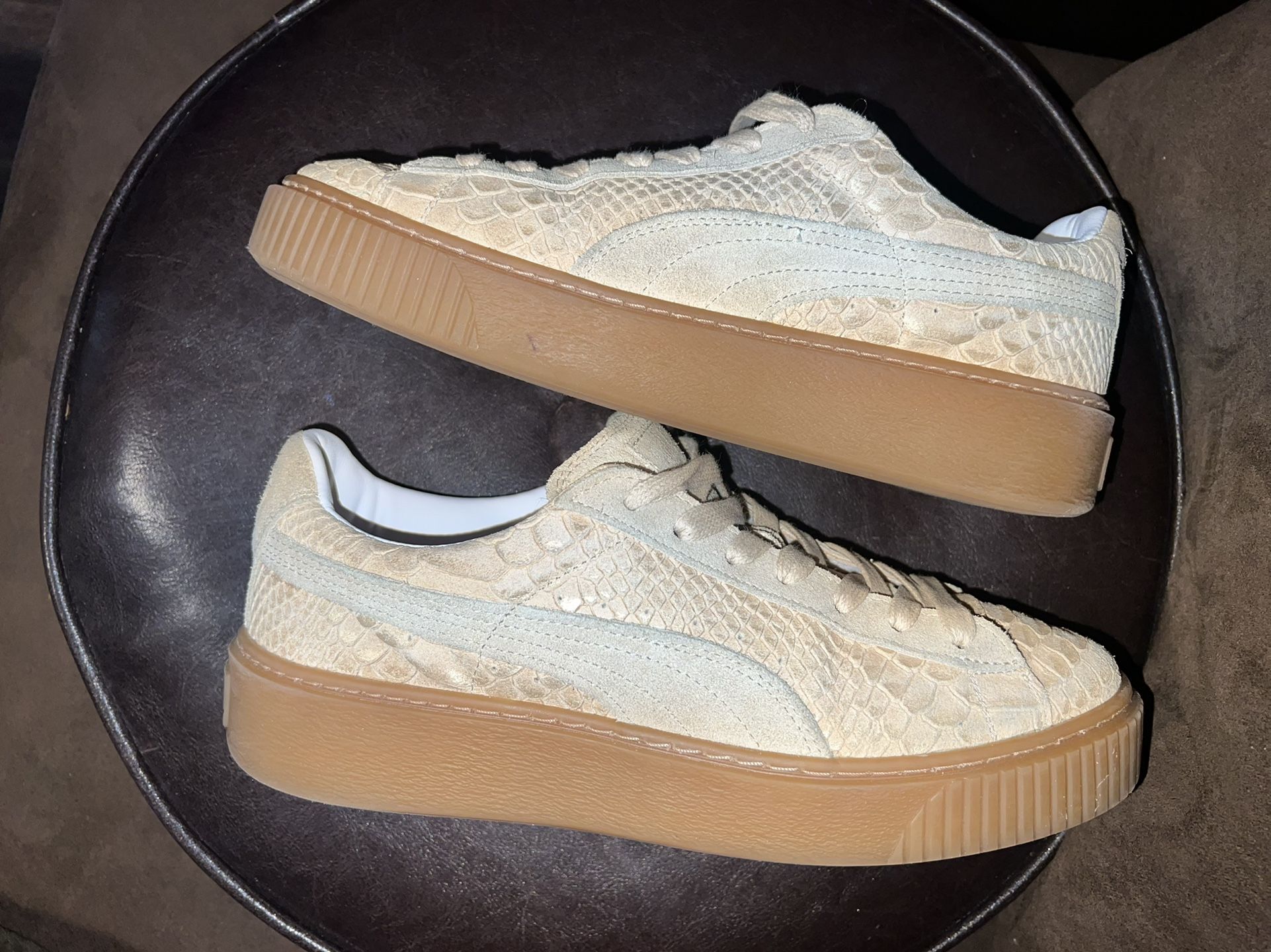 PUMA 'EXOTSKIN PLATFORM- NATURAL VACHETTA' size 9.5