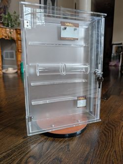 Rotating Acrylic 2-Side Jewelry Store Display Showcase w/ Mirror Jewelry Display
