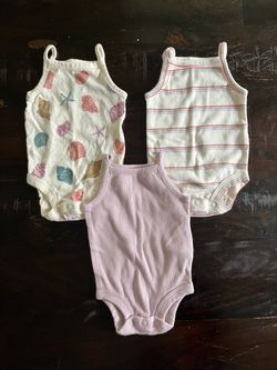 Baby Girl Sleeveless Onesies Set of 3