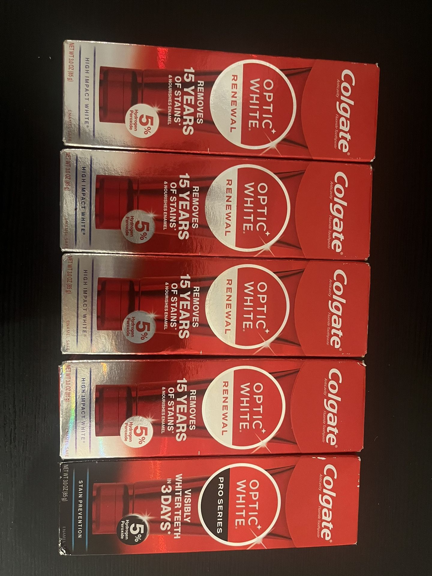 Colgate opti white 15 year toothpaste $25
