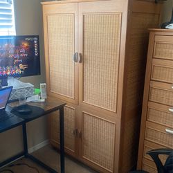 Bamboo And Solid Wood Armoire