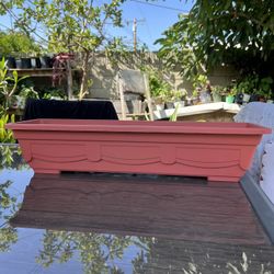 Brown Plastic Rectangle Plant Pot 
