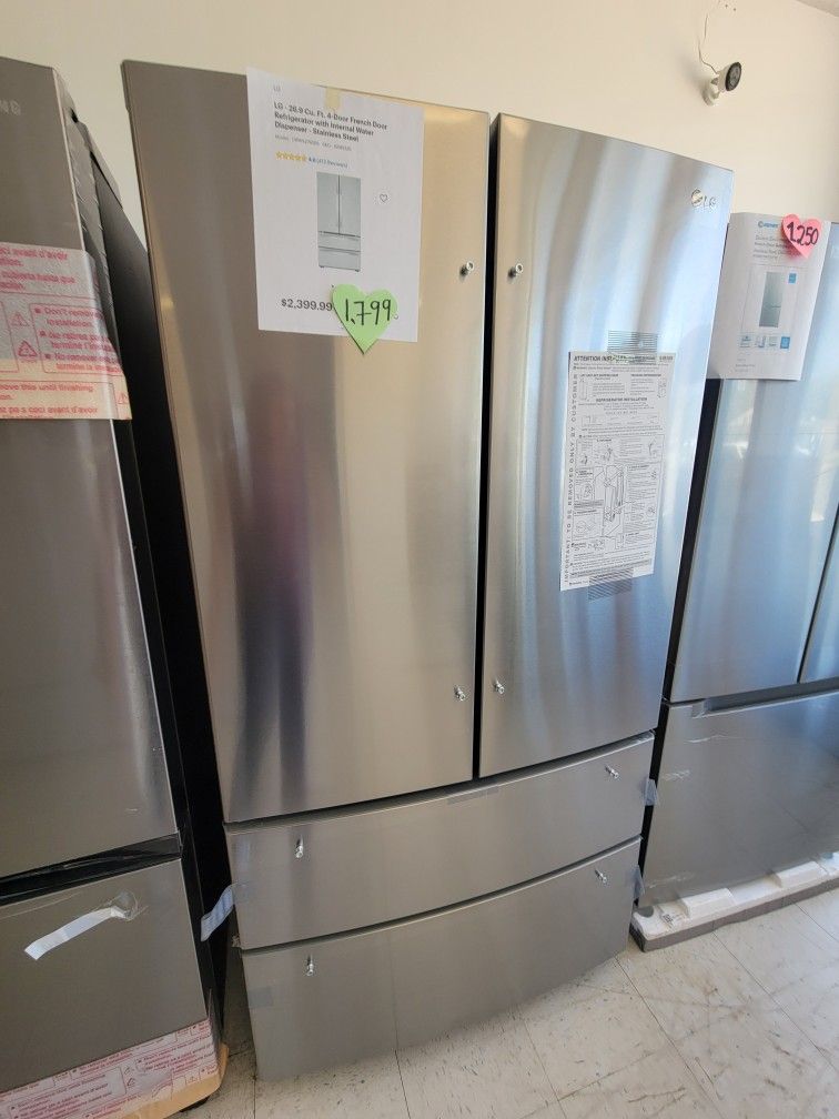 Stainless Steel French Door Refrigerator New Scratch And Dent With 6months Warranty
