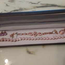 Pink Topaz Yellow Gold Plated