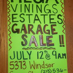 MEGA VININGS ESTATES GARAGE SALE