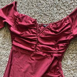 Long Sleeve Red Dress