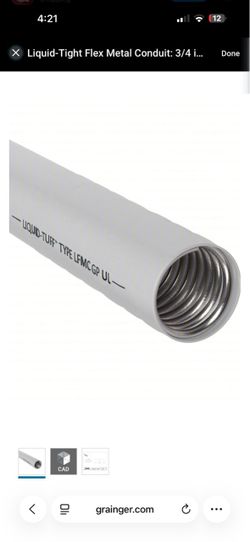 100ft - 3/4” liquid tight flexible metal conduit