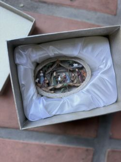 Vintage *New* Dicksons Nativity Light Up Stone Crèche 