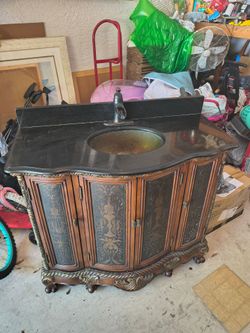 Marble top bathroom vanity