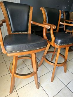 3 Mikhail Darafeev Leather Swivel Bar Stools