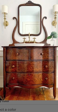 Antique 4 Drawer Mirrored Dresser