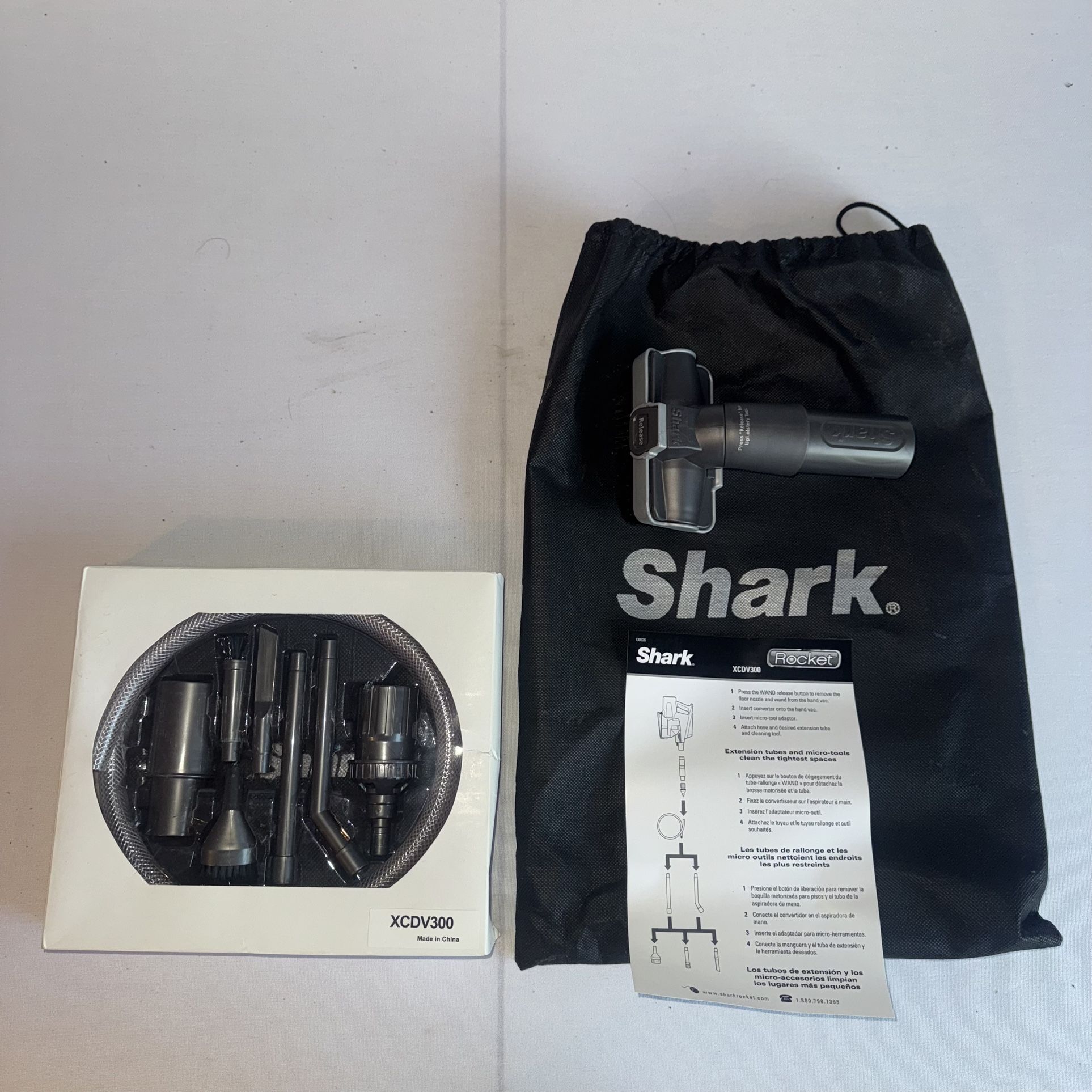🔧🦈 Shark Rocket Vacuum Attachments Bundle – XCDV300 + Upholstery Tool + Bag