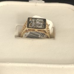 Free-Form Ring 14K L TWO-TONE SIZE:9 4.8GRAMS