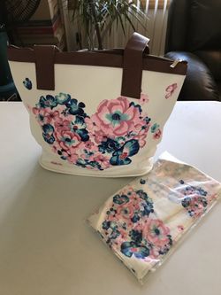 Floral Tote and Scarf Set