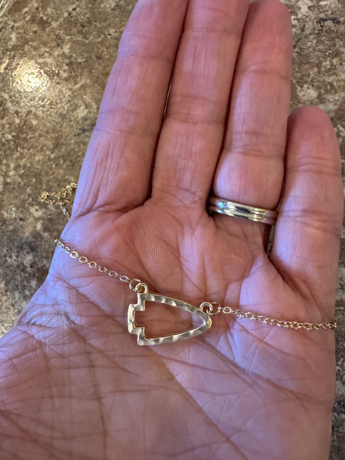 Woman’s new Kansas City Chiefs gold necklace shipping available