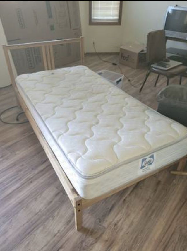 twin bed and mattress