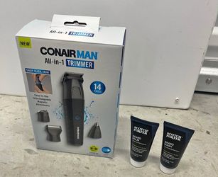 ConairMan Showerproof Total-Body All-in-One 14-Piece Electric Trimmer with Scotch Porter Bonus Pack