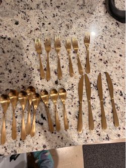Gold plated silverware