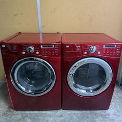 LG TROMM Washer & Dryer Set (Red)