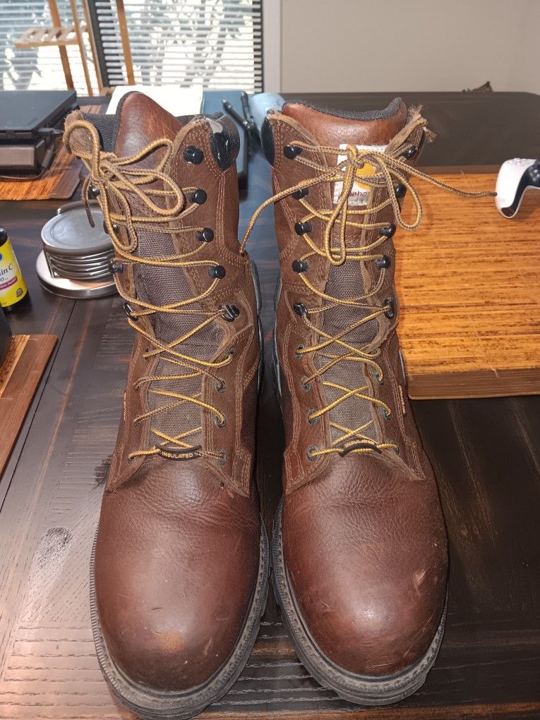 CARHARTT STELL TOE WORK BOOTS. SIZE 13.