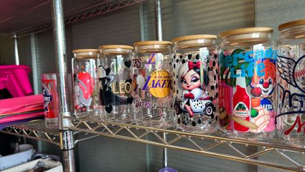 Different kind of cups glass or plastic available