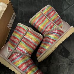 Ugg Girls Sequin Boots Sz 1
