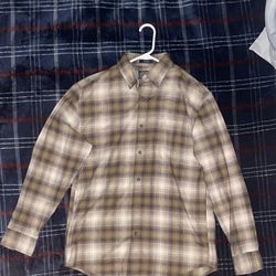 Pendleton brown plaid  flannel button up shirt Size M