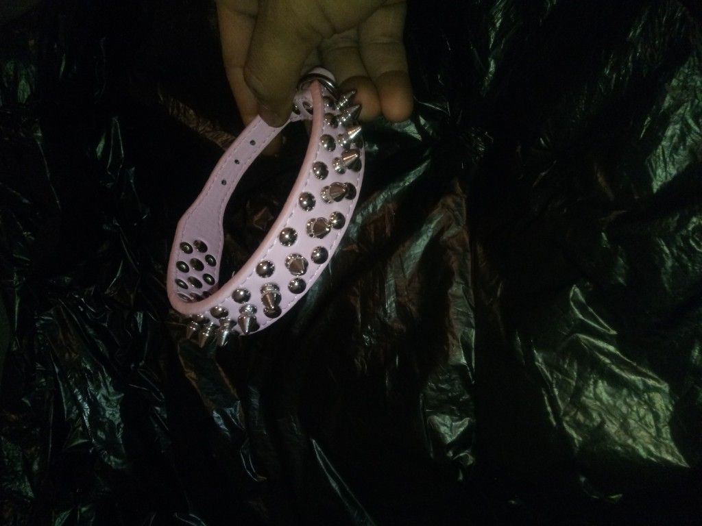 Pink Spiky Dog Collar