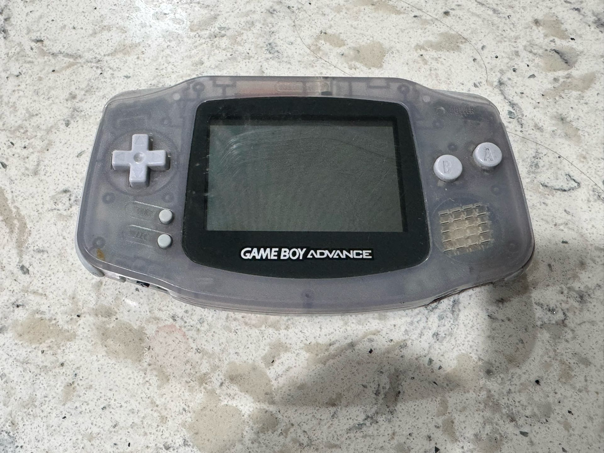 Nintendo Game Boy Advance Clear Glacier Handheld Console Model AGB-001 Tested