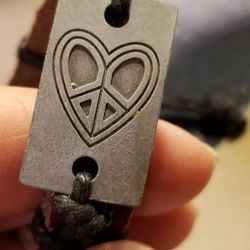 Unisex Leather Bracelet Heart Charm