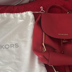 Michael Kors Red Backpack