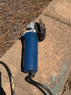 Blue Electric Angle Grinder with Disc