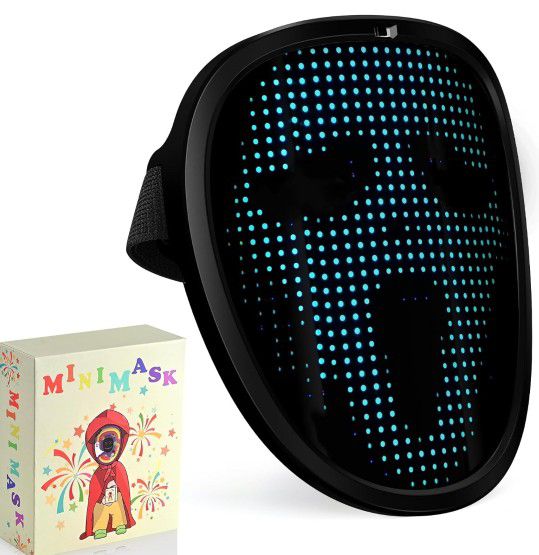 LED Mask for Halloween, Face Changing LED Mask, Rechargeable Boywithuk Masks for Adults and Kids Masquerade Halloween Party