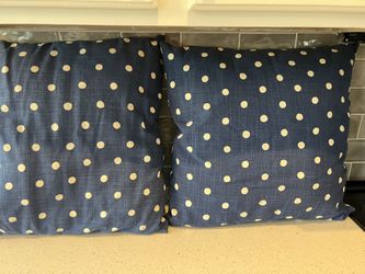 Dark Blue With Beige Dots Pillows