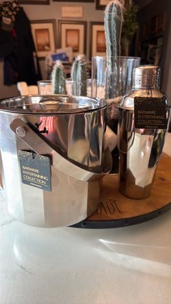 Barware Entertaining Collection Ice Bucket & Cocktail Shaker