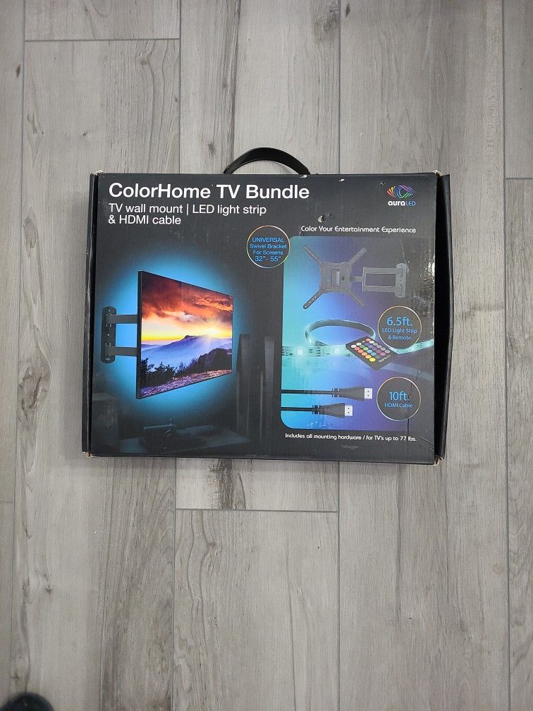TV Mount With LED Strip and HDMI Cable