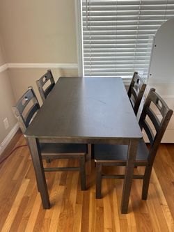 Dark Wood Dining Table and 4 Chairs